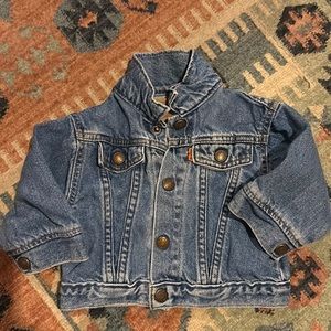 Vintage Levi Orange Tag Blue Denim 12 month Girl Boy Baby Button Up Jacket